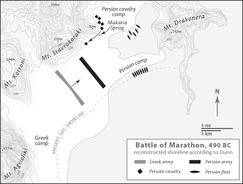 Map of the Battle of Marathon from the book by Peter Krentz