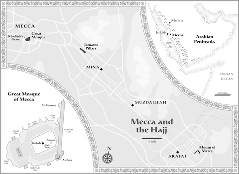 Map of Mecca and the Hajj from the book Standing Alone in Mecca